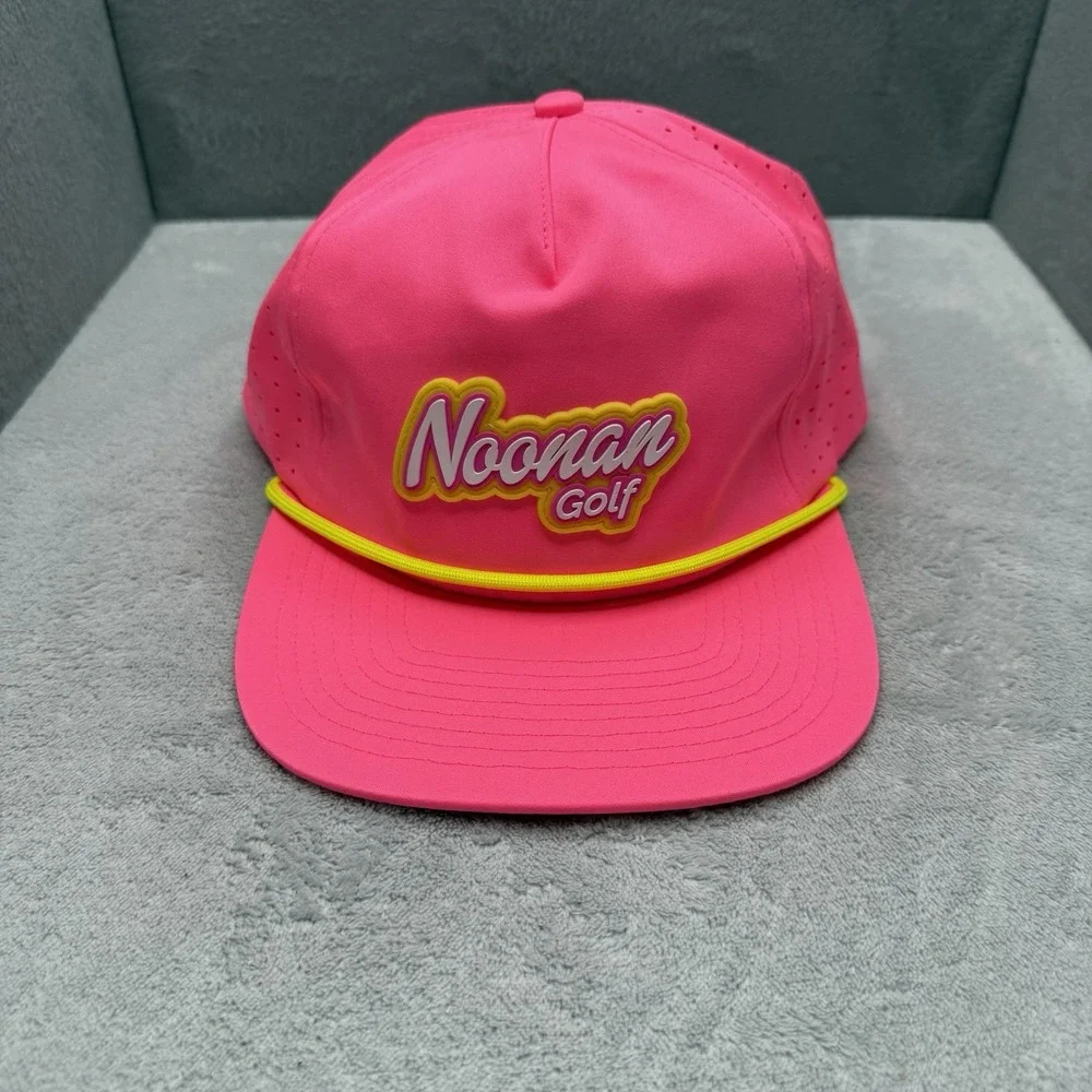 Noonan Golf Hot Pink Rope Snapback Hat Perforated Performance Cap Multicolor